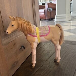 Kids Toy Horse with Pink & Yellow Saddle